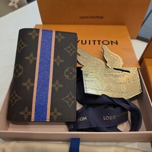 Louis Vuitton Monogram Passport Cover (Custom Blue Stripe)